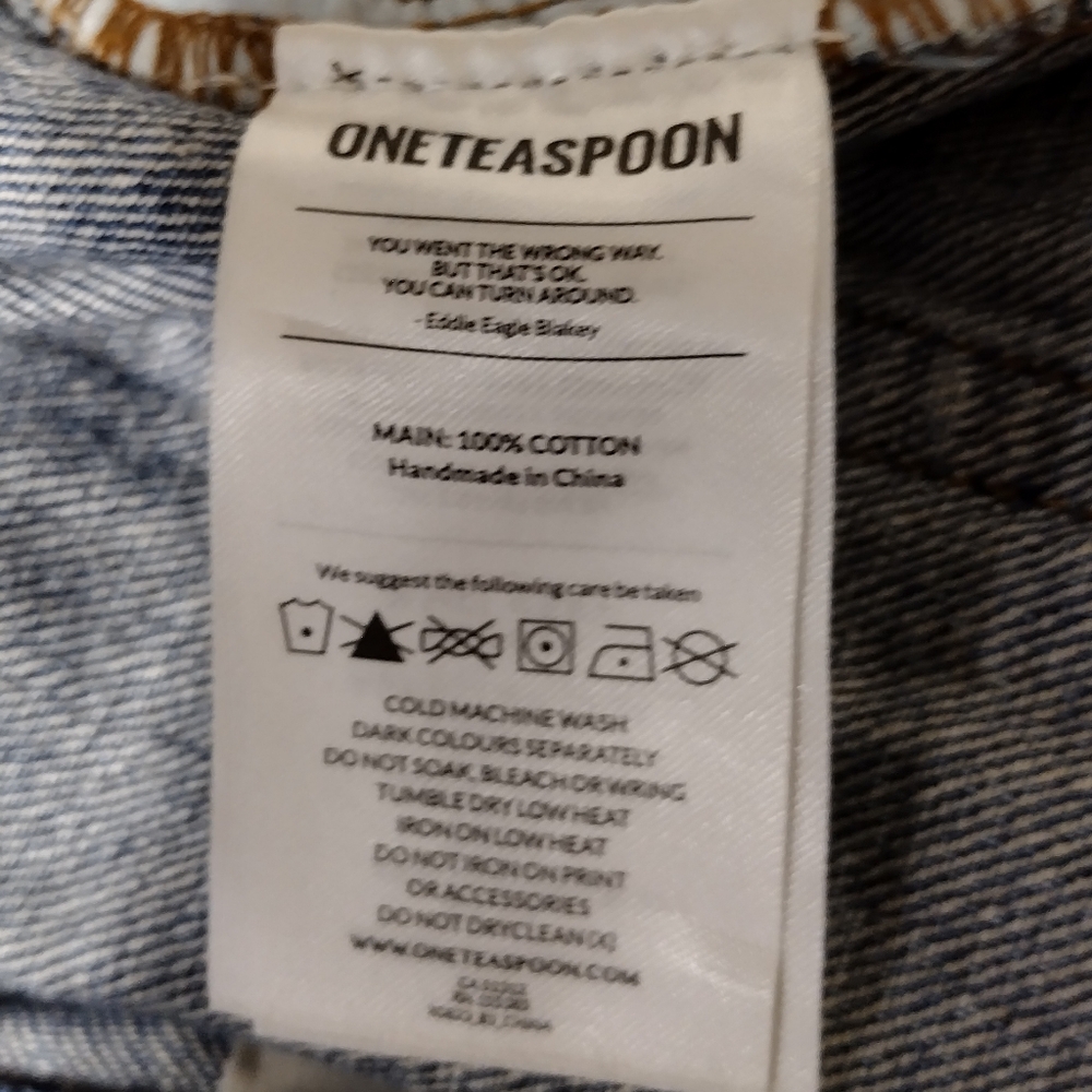 One Teaspoon Cutoff Denim Jean Shorts Womens 29 Blue Bobo Retro 90s Y2K Casual - Picture 9 of 9